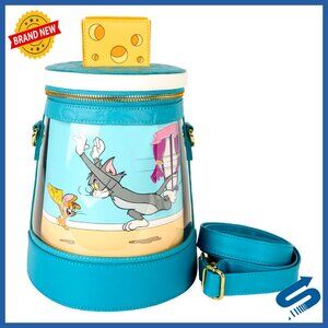 Spinning Tom and Jerry Crossbody Bag Faux Leather Adjustable Strap
